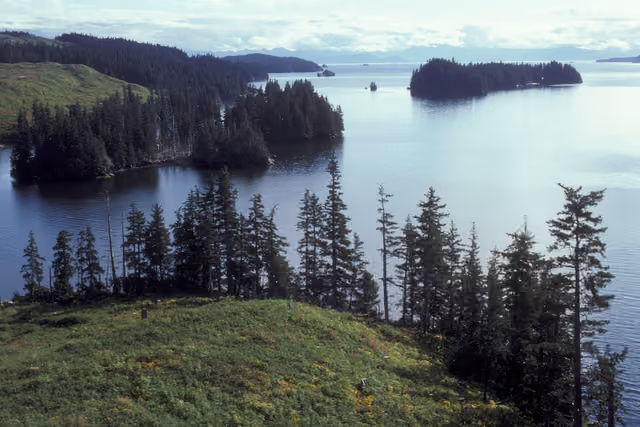 The Kazakof Bay on the Afognak island coastline