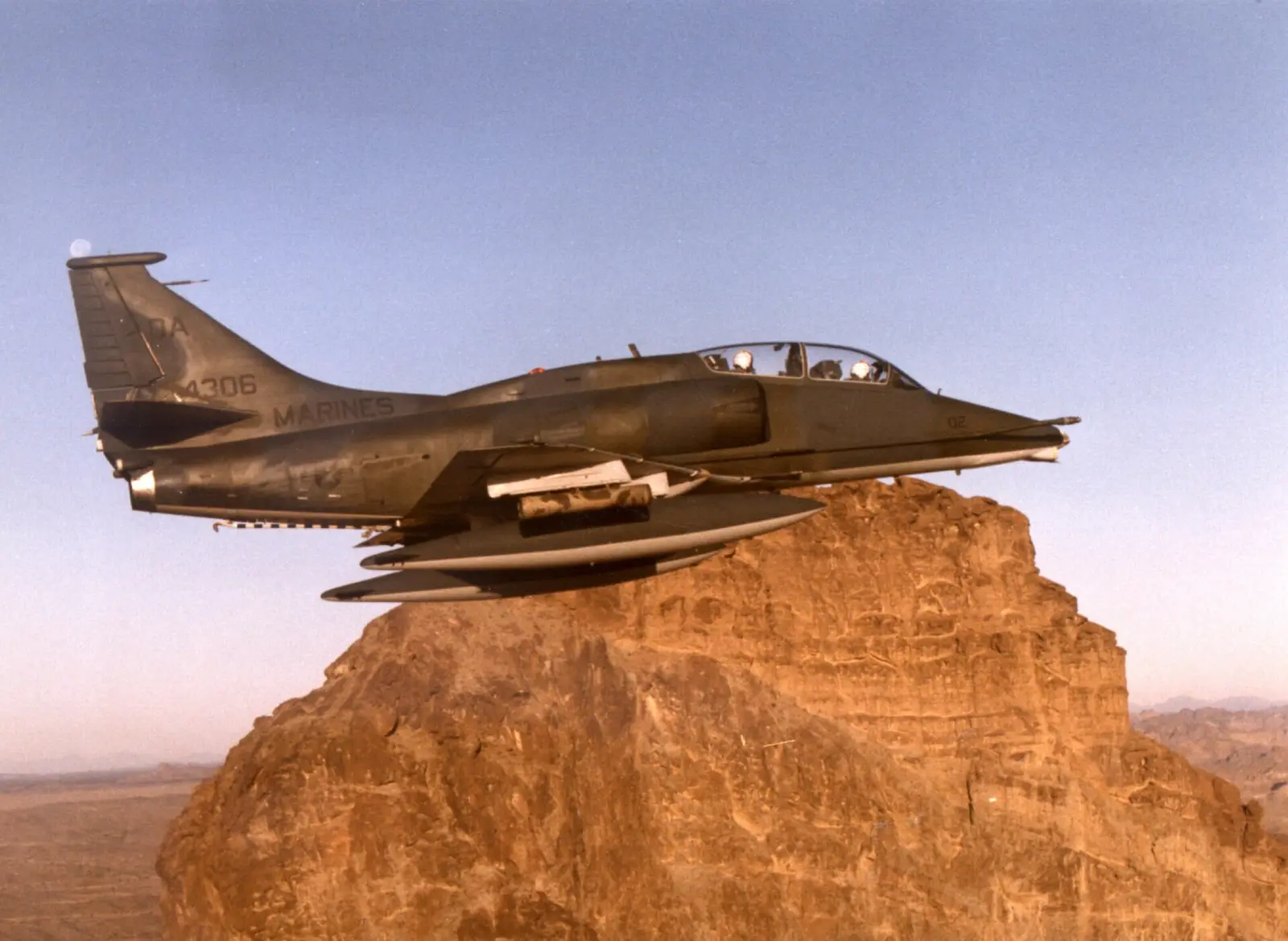 OA-4M Skyhawk of H&MS-32 in experimental paint scheme — Picacho Peak State Park