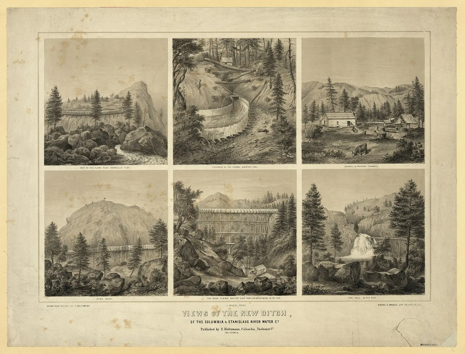 Views of the new ditch, of the Columbia & Stanislaus River Water Co Physical description: 1 print