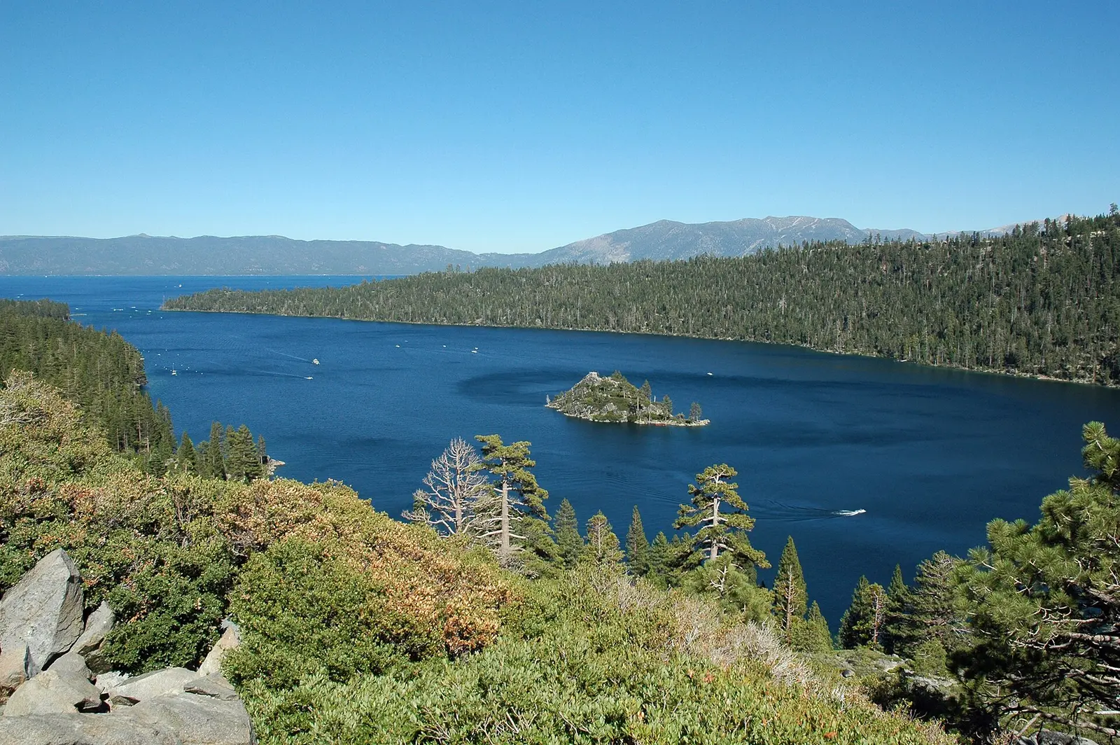 View of Emerald Bay and Fannette Island, Lake Tahoe, California