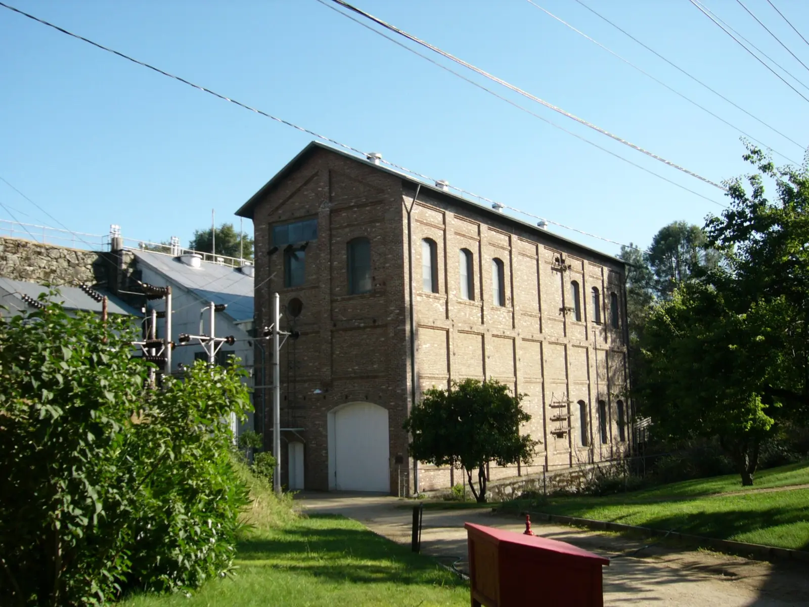 Photo of the old Folsom Powerhouse on the American River, at Folsom Powerhouse State Historic Park, California, USA