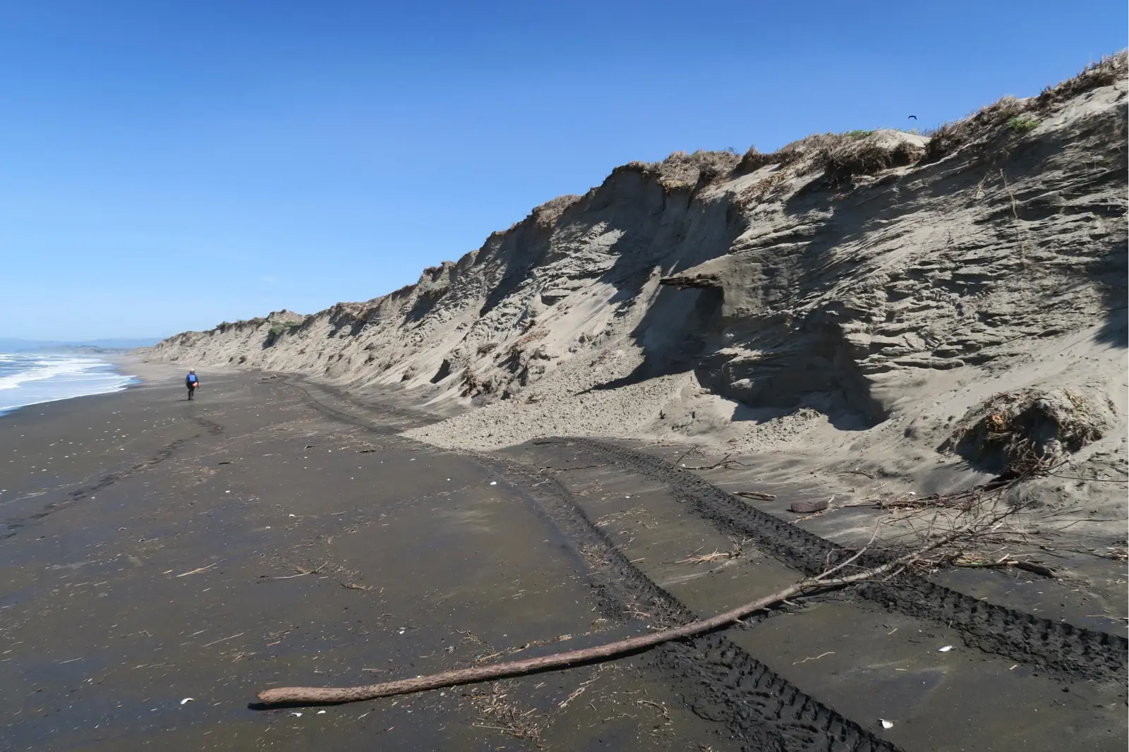 Sandy beach and cliffs at Moss Landing , California