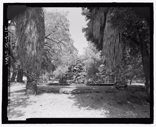 FOUNTAIN ALTERNATE VIEW. LOOKING NNW. - Olompali State Historic Park, Mary Burdell Garden, U.S. Highway , Novato, Marin County, CA HALS…