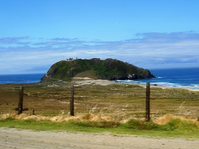 Point Sur as seen from Highway 1 between the towns of Carmel and Big Sur, CA, USA