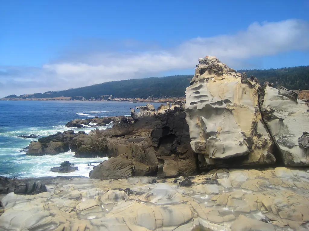 Sandstone and Tafoni formations in Salt Point State Park, Sonoma County California, ~40 minutes north of Jenner and Russian River Resort