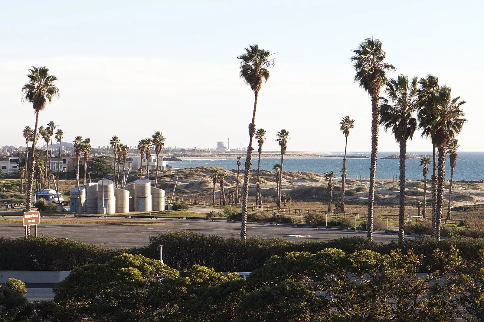 San Buenaventura State Beach viewed from across U.S