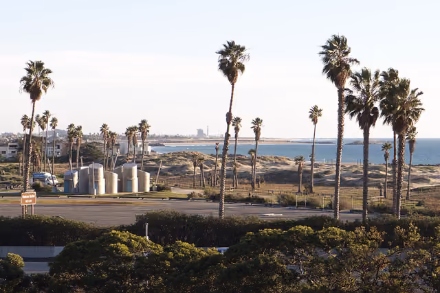 San Buenaventura State Beach viewed from across U.S