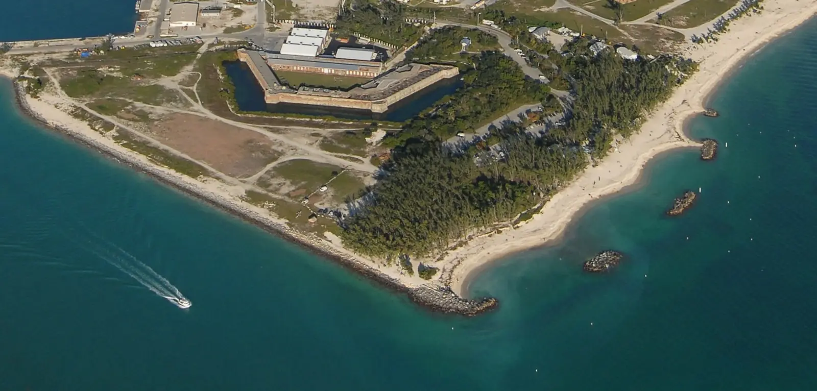 Aerial view of Fort Zachary Taylor State Park