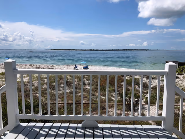 View of the beach at the southern point of Gasparilla Island State Park, Lee County, Florida