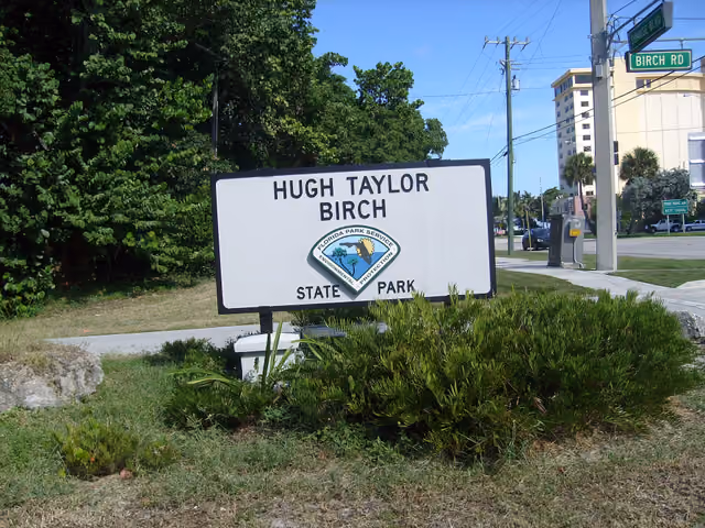 Entrance to Hugh Taylor Birch State Park, in Fort Lauderdale, Florida