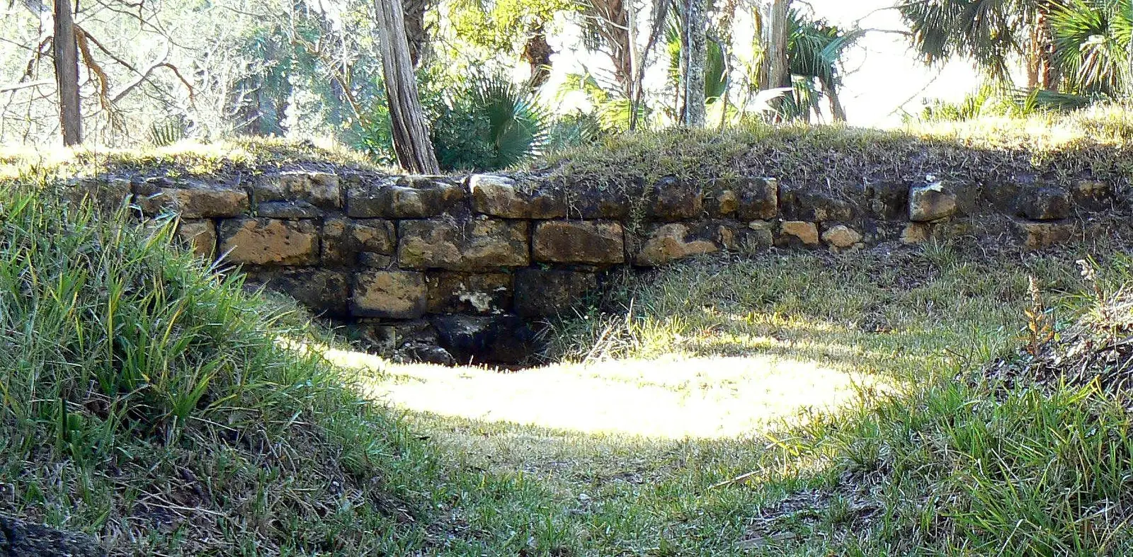 One of the small remaining portions of the original "bombproof" at the Spanish fort, San Marcos de Apalache; St