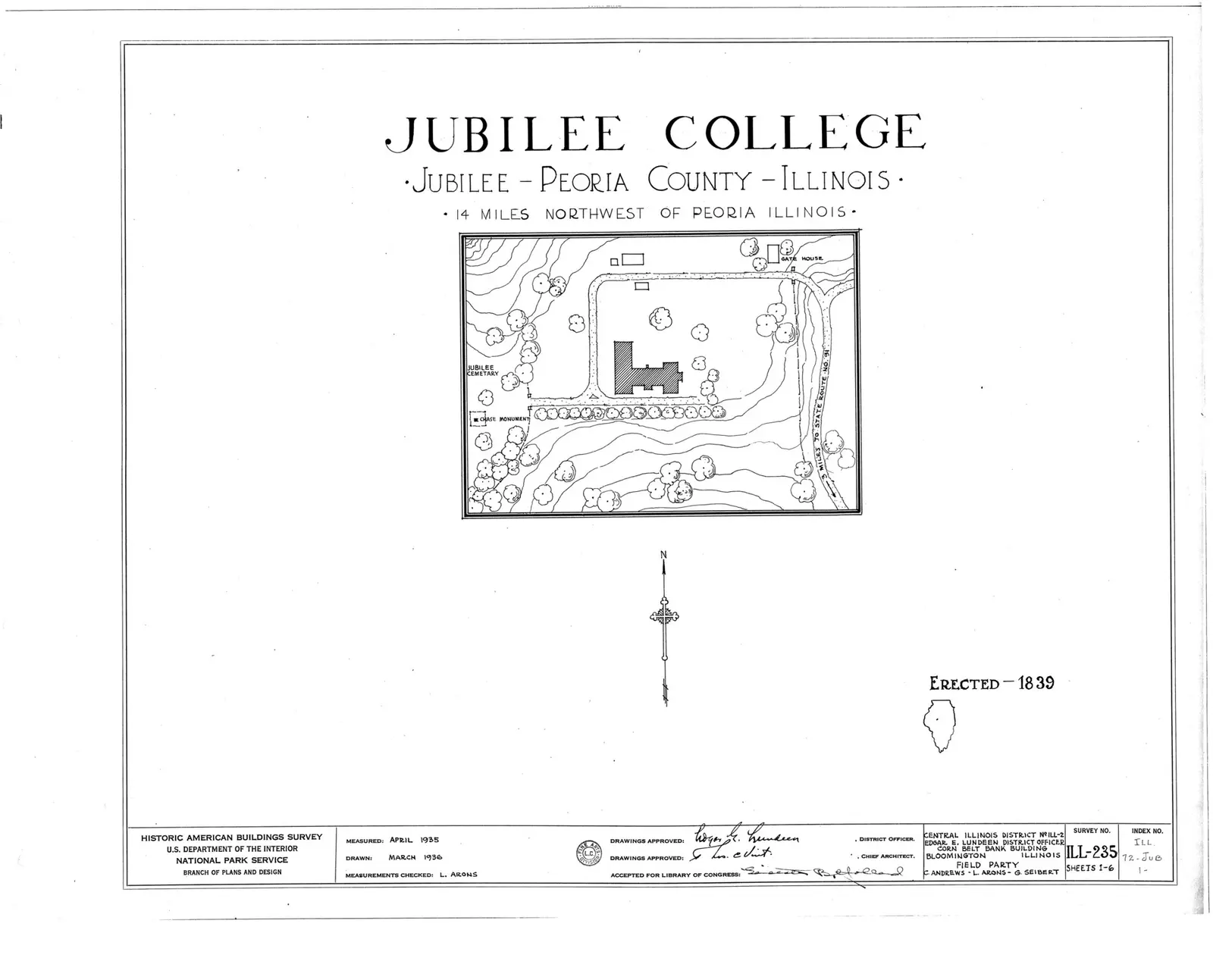 Jubilee College, Brimfield, Peoria County, IL HABS ILL,72-JUB,1- (sheet 0 of 6)