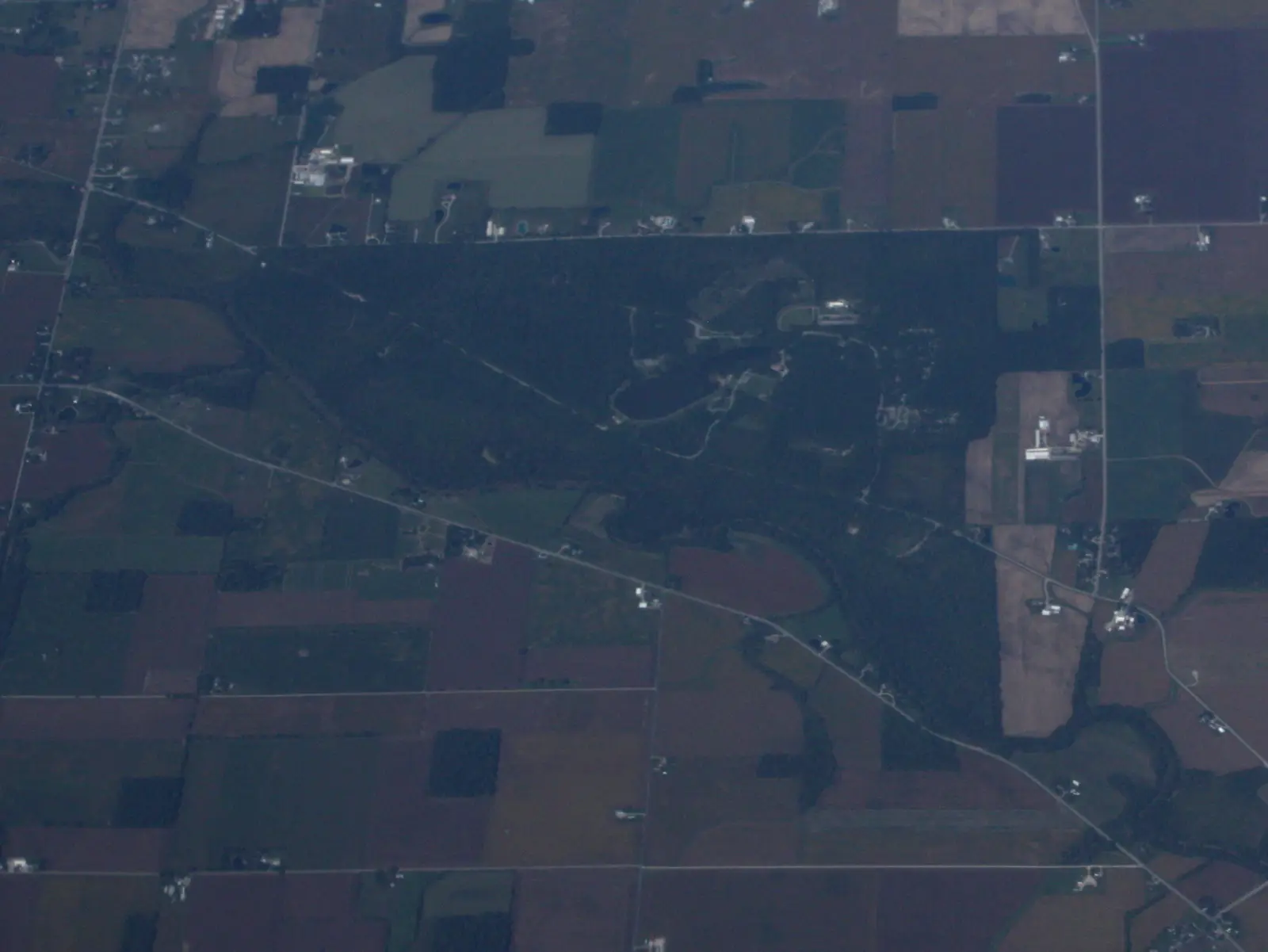 Oblique air photo of Ouabache State Park , Indiana, facing north