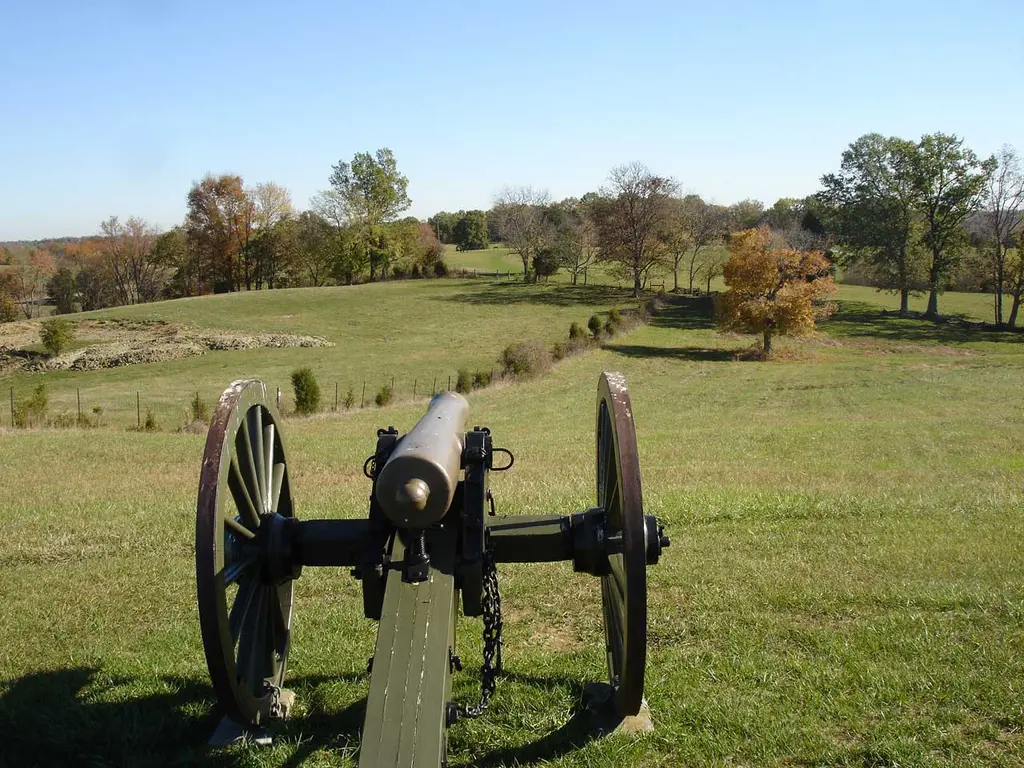 Perryville battlefield: View from Parsons battery position on the Open Knob