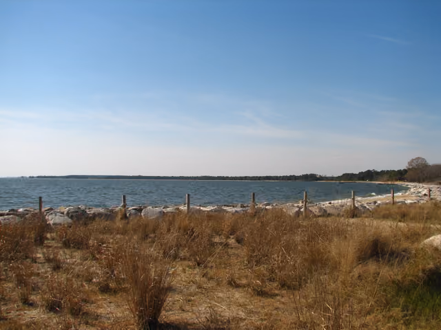 Scope and content: The original finding aid described this photograph as: Original Caption: Point Lookout State Park reveals spectacular…