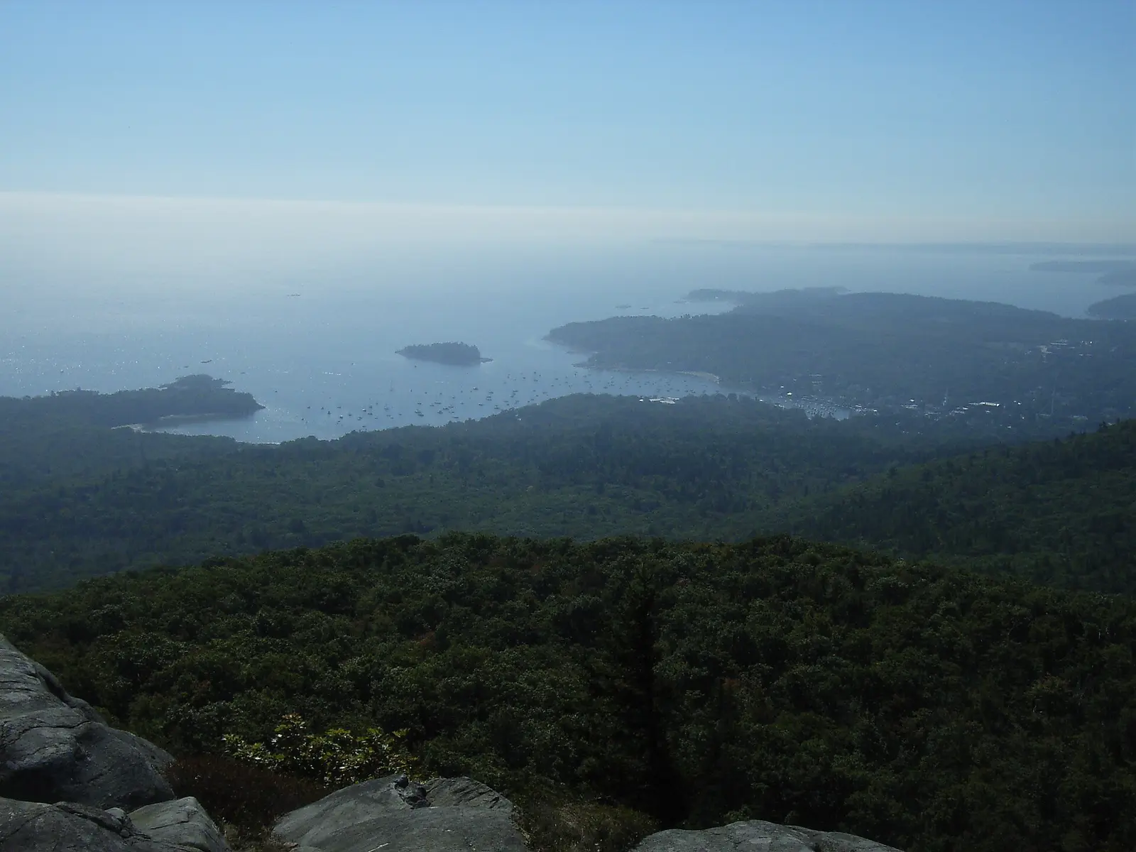 Camden, Maine, photographed from Ocean Outlook in Camden Hills State Park (on Megunticook Trail and Tablelands Trail)