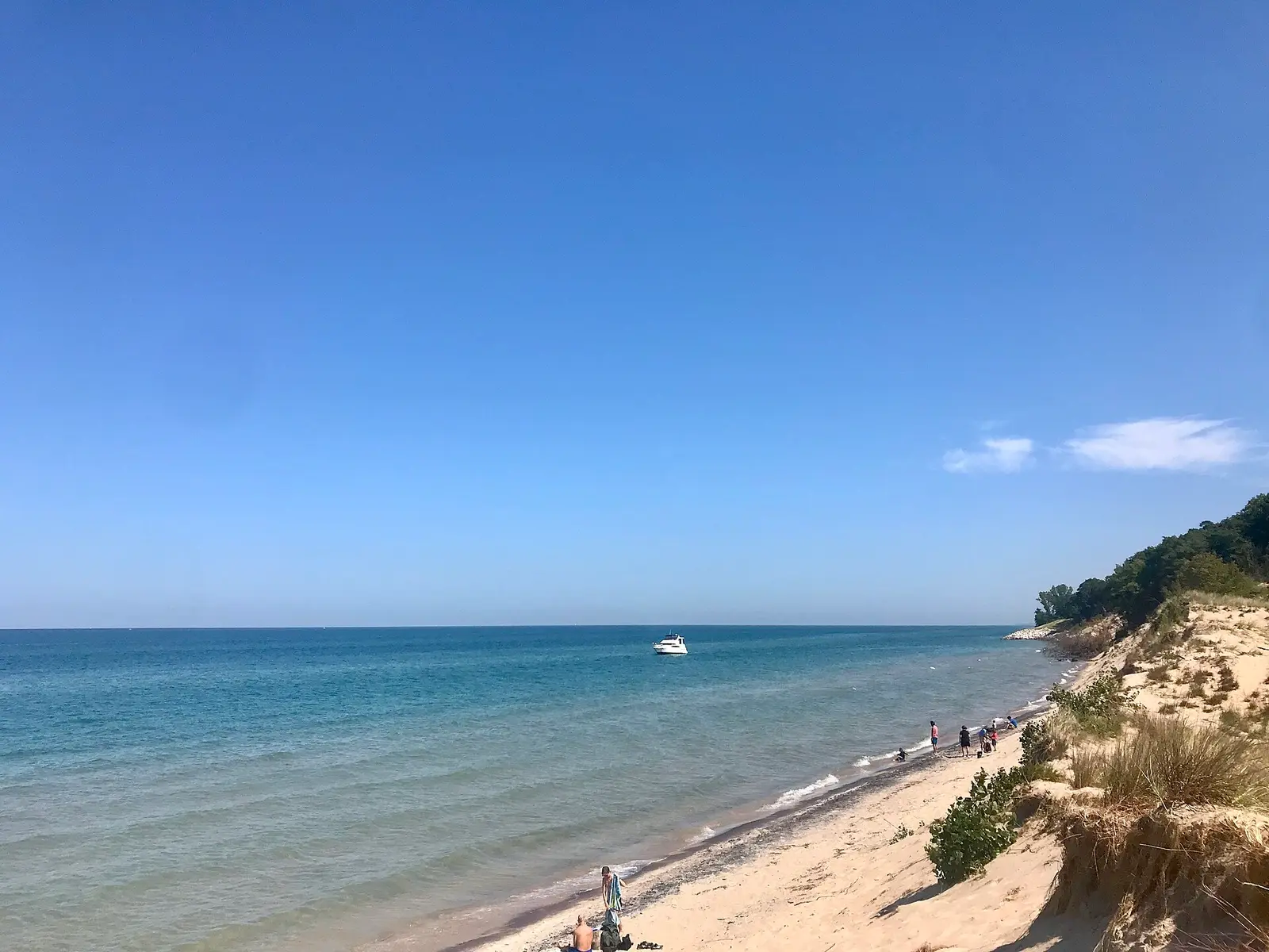 The Lake Michigan Shoreline at Grand Mere State Park in Michigan on August 21, 2020
