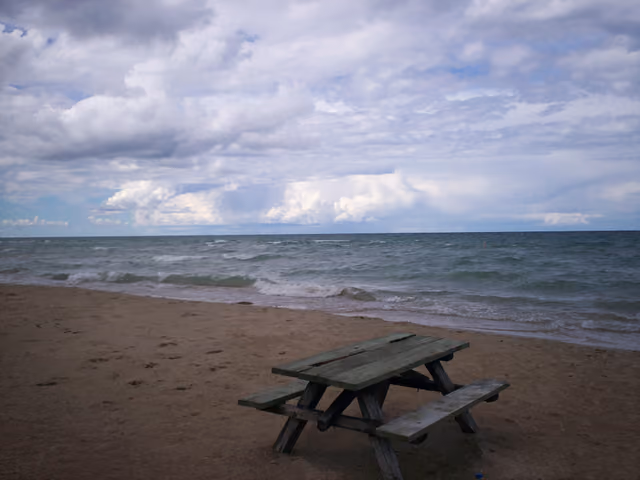 The campground beach at Hoeft State Park, near Rogers City, Mich — P.H. Hoeft State Park