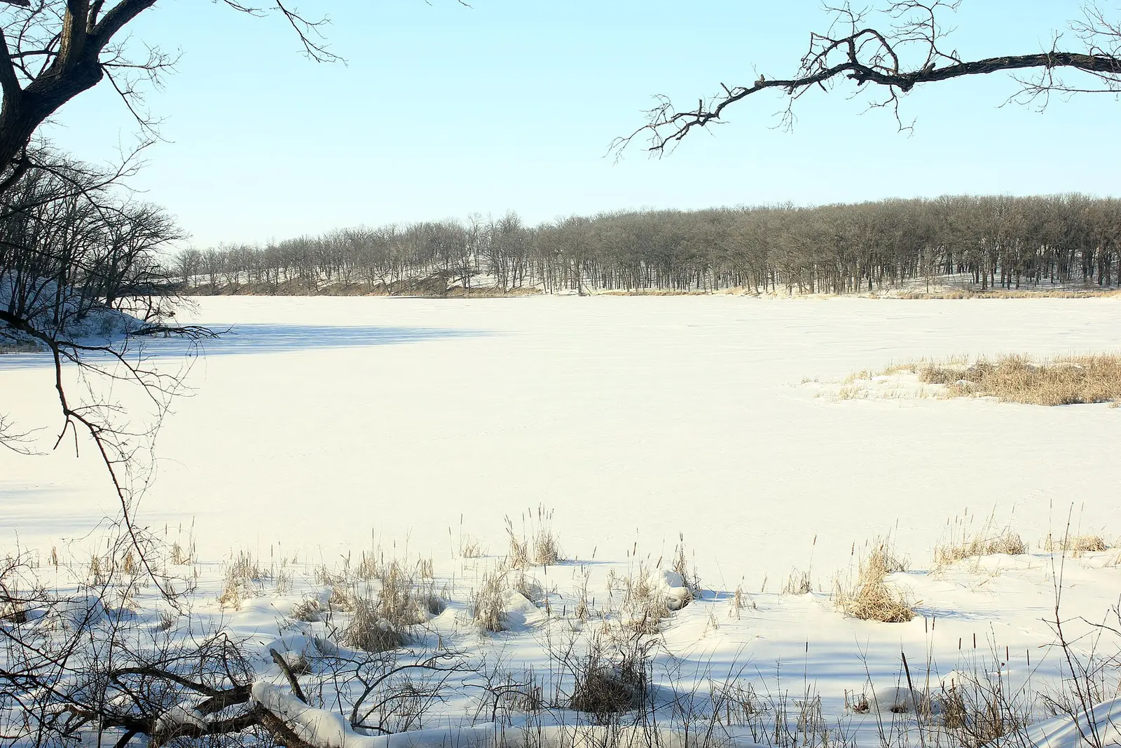 Mountain Lake Frozen in winter in Glacial Lakes State Park