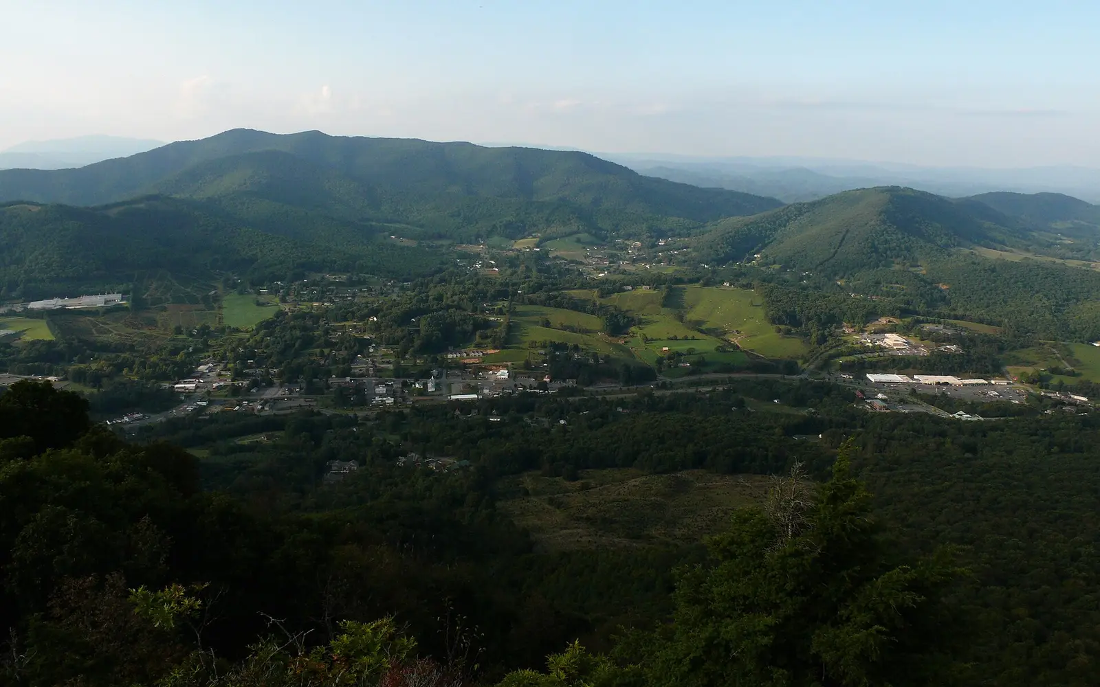 Looking north across the town of Jefferson and the southern flank of Phoenix Mountain, as seen from the upper overlook at Mount…