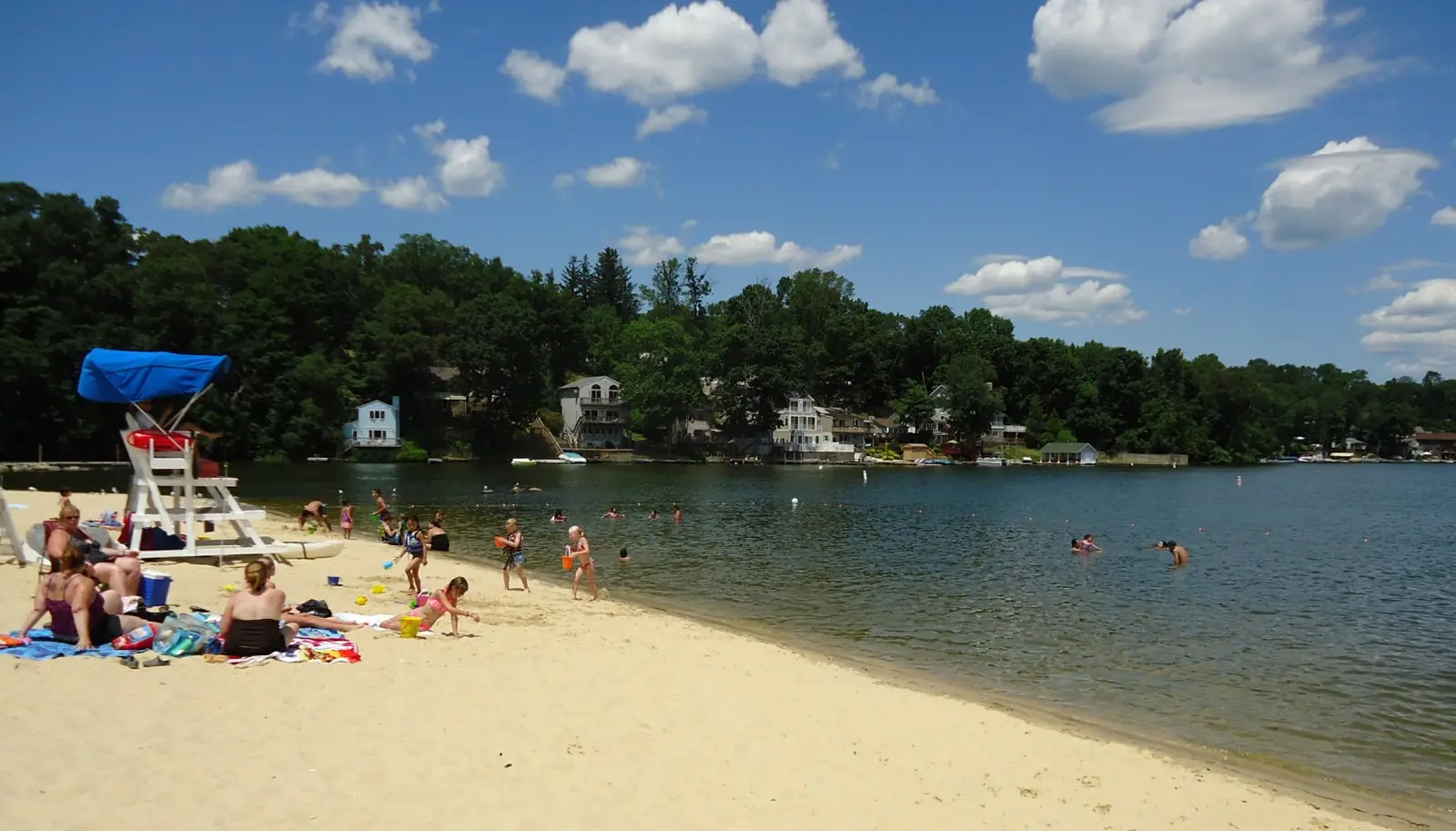 Beach scene at Lake Hopatcong State Park in New Jersey