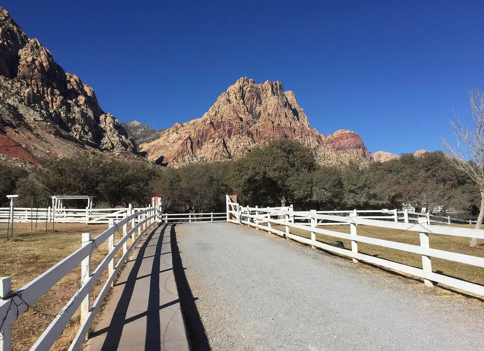 The beautiful backdrop to Spring Mountain Ranch State Park, only ten miles or so from the city limits of Las Vegas, Nevada