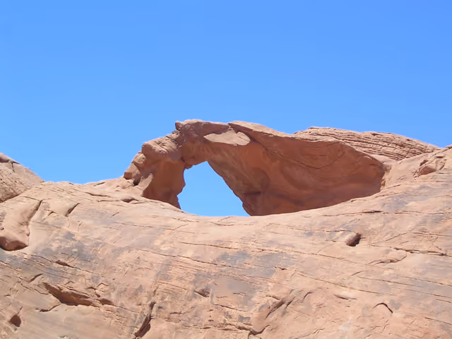 A natural arch in Valley of Fire State Park, Nevada, United States