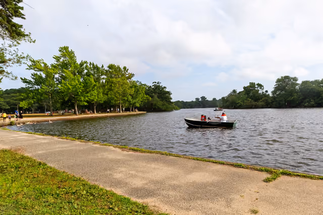 Belmont Lake State park, Babylon NY with some rented boats
