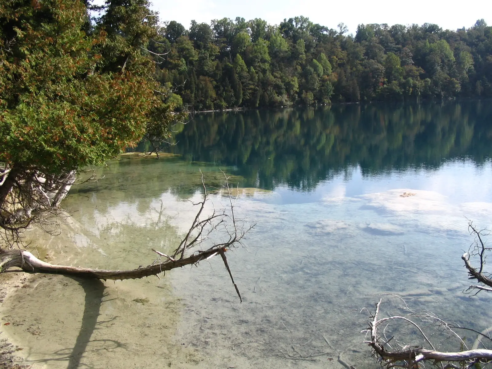 Deadman's Point at Green Lake in Green Lakes State Park, New York