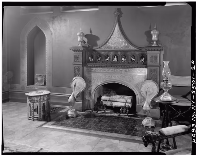DINING ROOM MANTEL AND ALCOVE, DETAIL VIEW - Olana, State Route 9G, Hudson, Columbia County, NY HABS NY,11-HUD,1-20