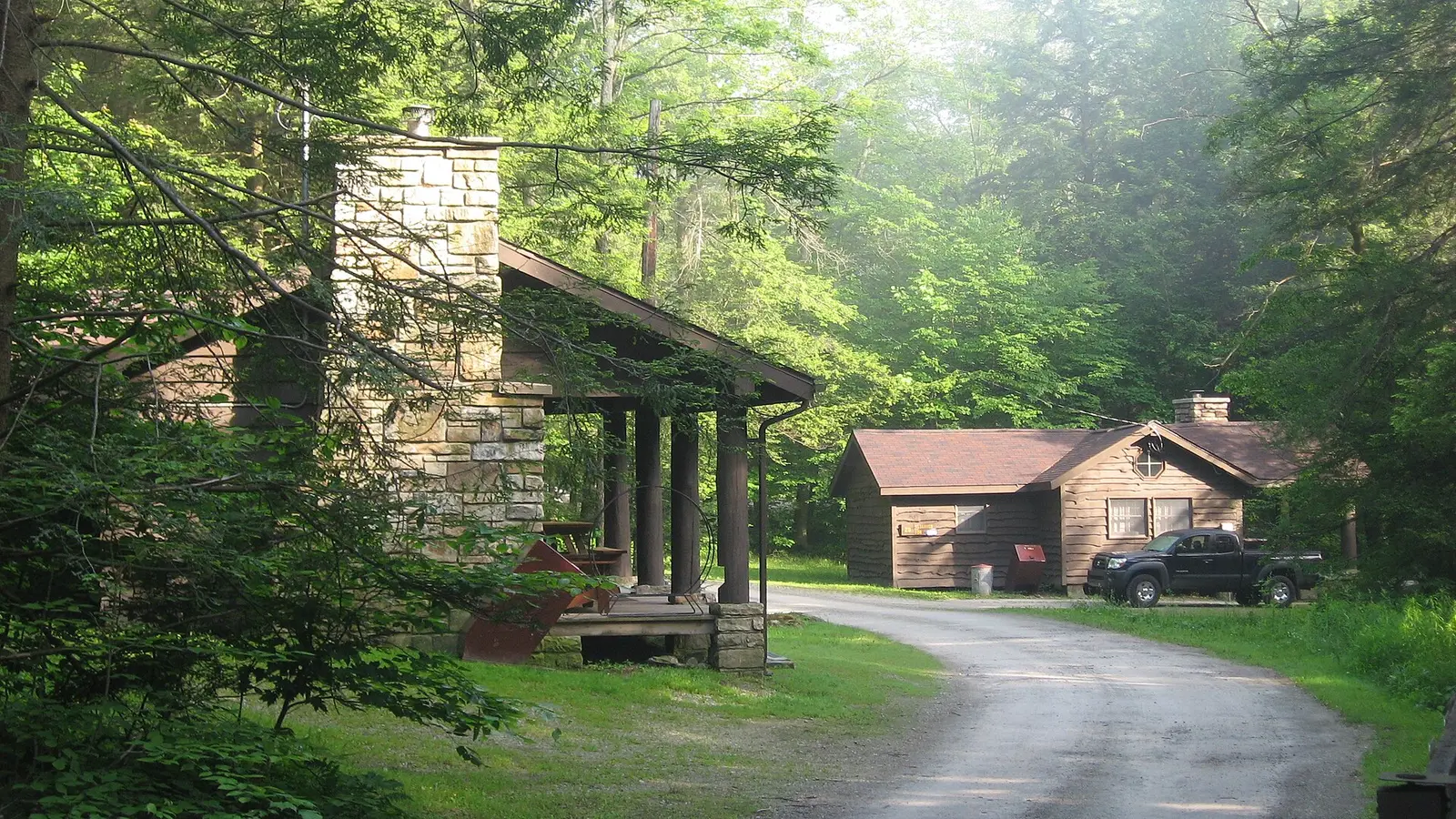 Two of the family cabins at Kooser State Park in Jefferson Township , Somerset County , Pennsylvania , United States