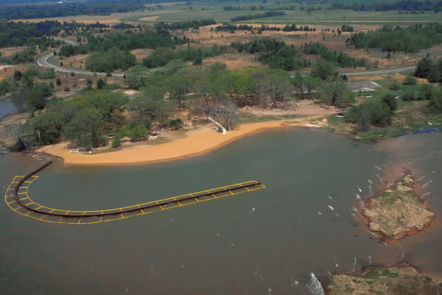 A swimming area at Cooper Lake State Park in Delta and Hopkins Counties, Texas, USA