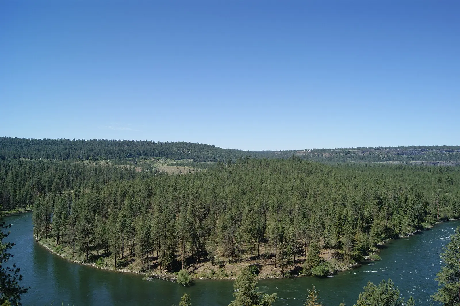 The Spokane River and Riverside State Park from the Papagorgio Look Out Spot in Spokane, Washington