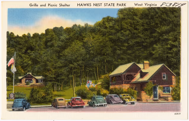 Grille and picnic shelter, Hawks Nest State Park, West Virginia